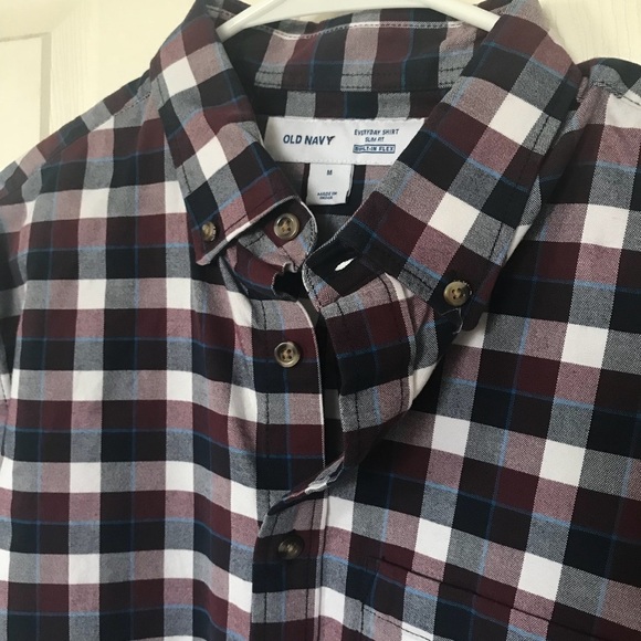Old Navy Plaid Slim Fit Button Down Shirt - Picture 3 of 6